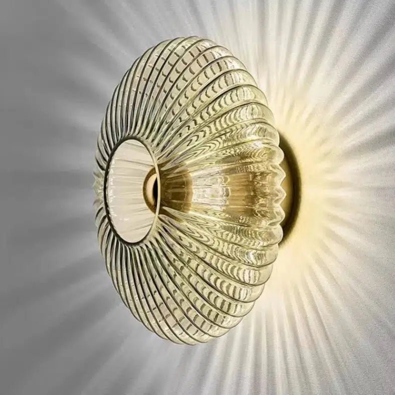 Modern Wall Light with Rippled Glass Design – Elegant Metal Wall Lamp in Three Colors for Home Decor 1