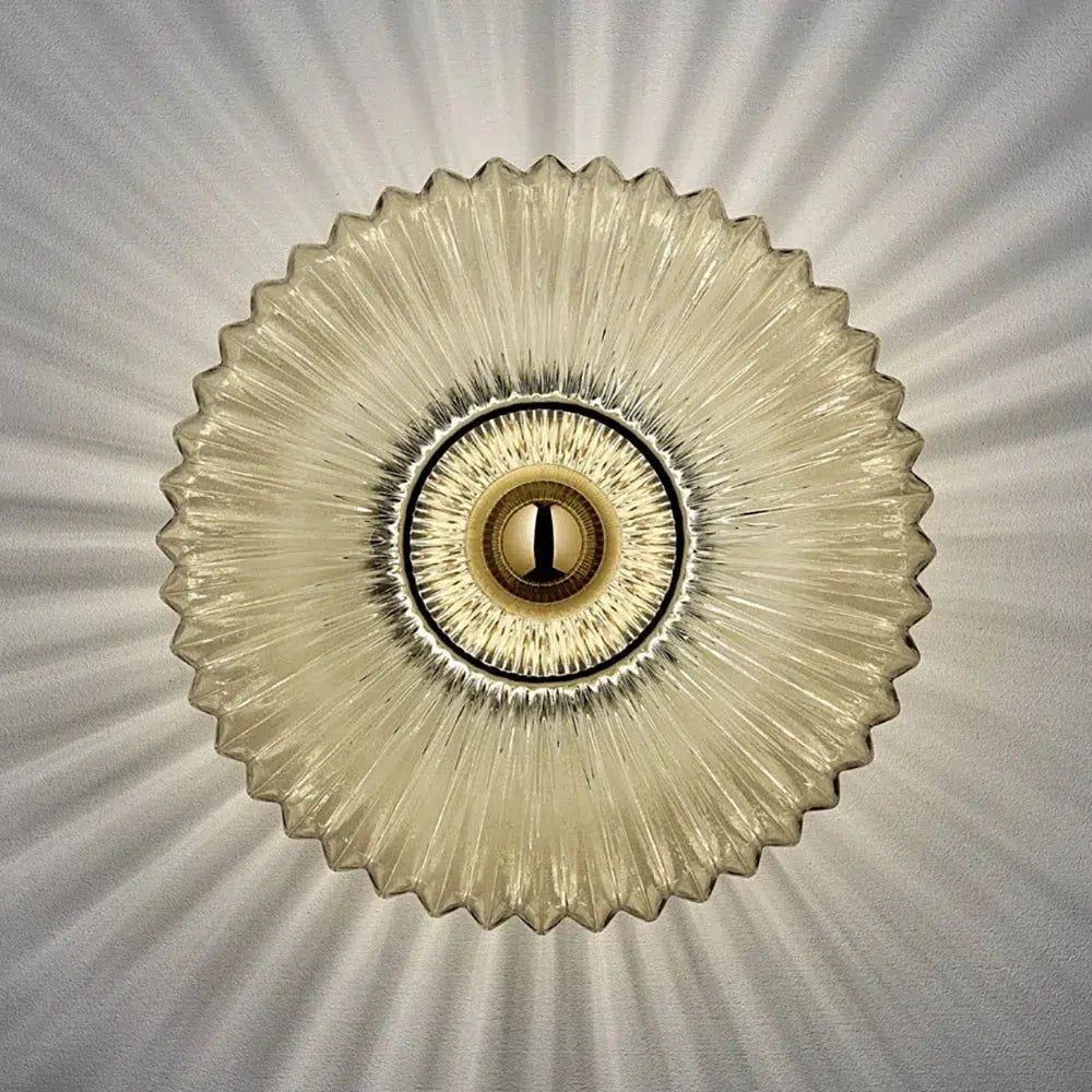 Modern Wall Light with Rippled Glass Design – Elegant Metal Wall Lamp in Three Colors for Home Decor 3