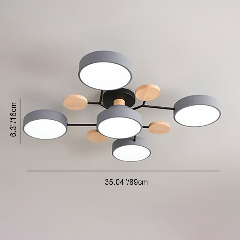 Molecule Branch LED Semi-Flush Light