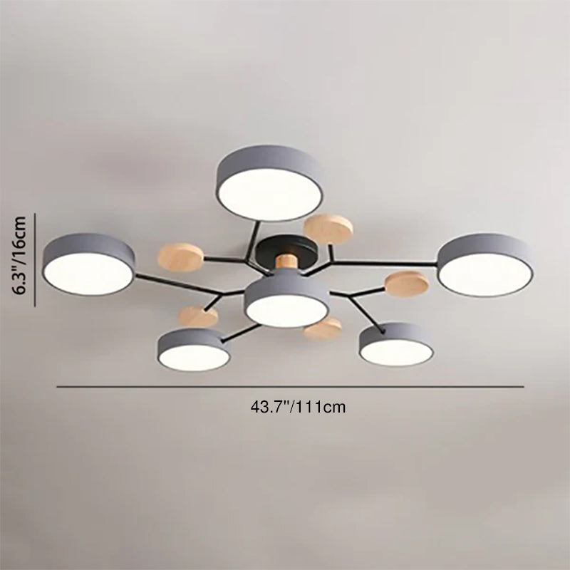 Molecule Branch LED Semi-Flush Light