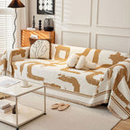 Monochrome Sofa Cover in Black and White, Durable Polyester Jacquard Slipcover, Pet-Friendly Couch Cover for Stylish Protection 12