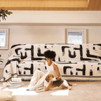 Monochrome Sofa Cover in Black and White, Durable Polyester Jacquard Slipcover, Pet-Friendly Couch Cover for Stylish Protection 2