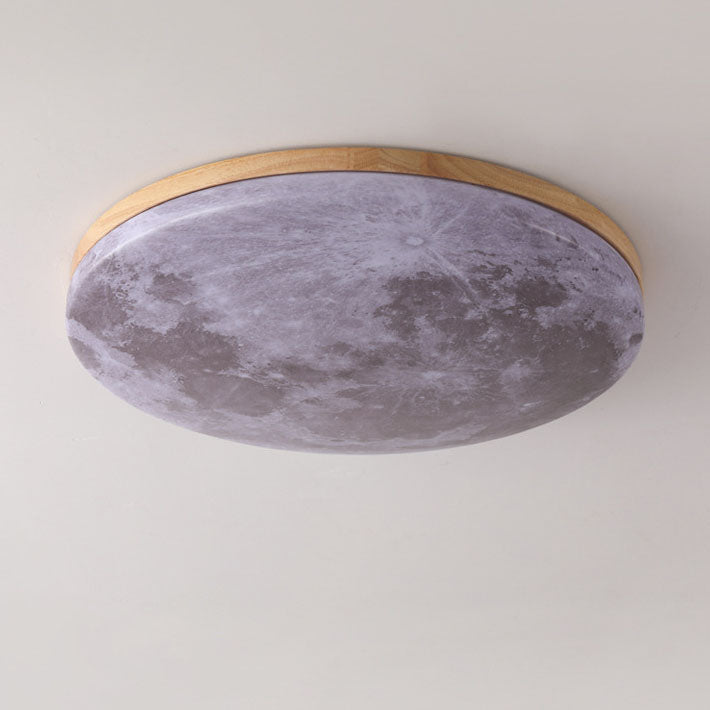 Moon Round LED Flush Mount Light