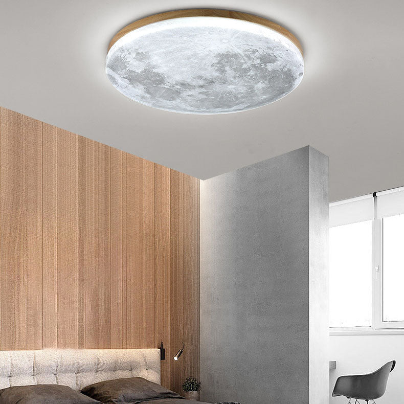 Moon Round LED Flush Mount Light