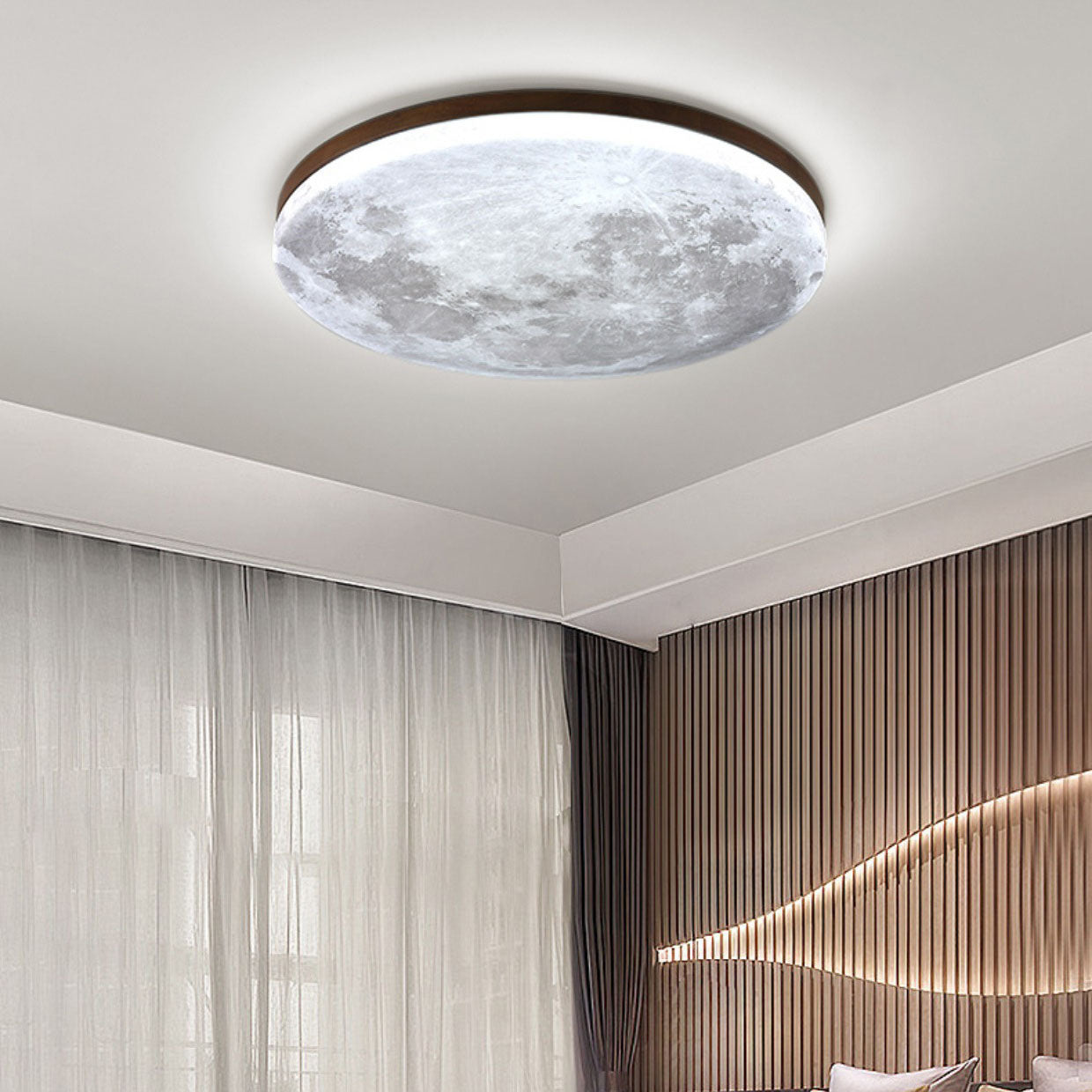 Moon Round LED Flush Mount Light
