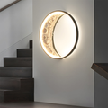 Moon-Shaped Outdoor Wall Light – IP65 Waterproof LED Garden Sconce in Matte Black 0