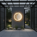 Moon-Shaped Outdoor Wall Light – IP65 Waterproof LED Garden Sconce in Matte Black 2