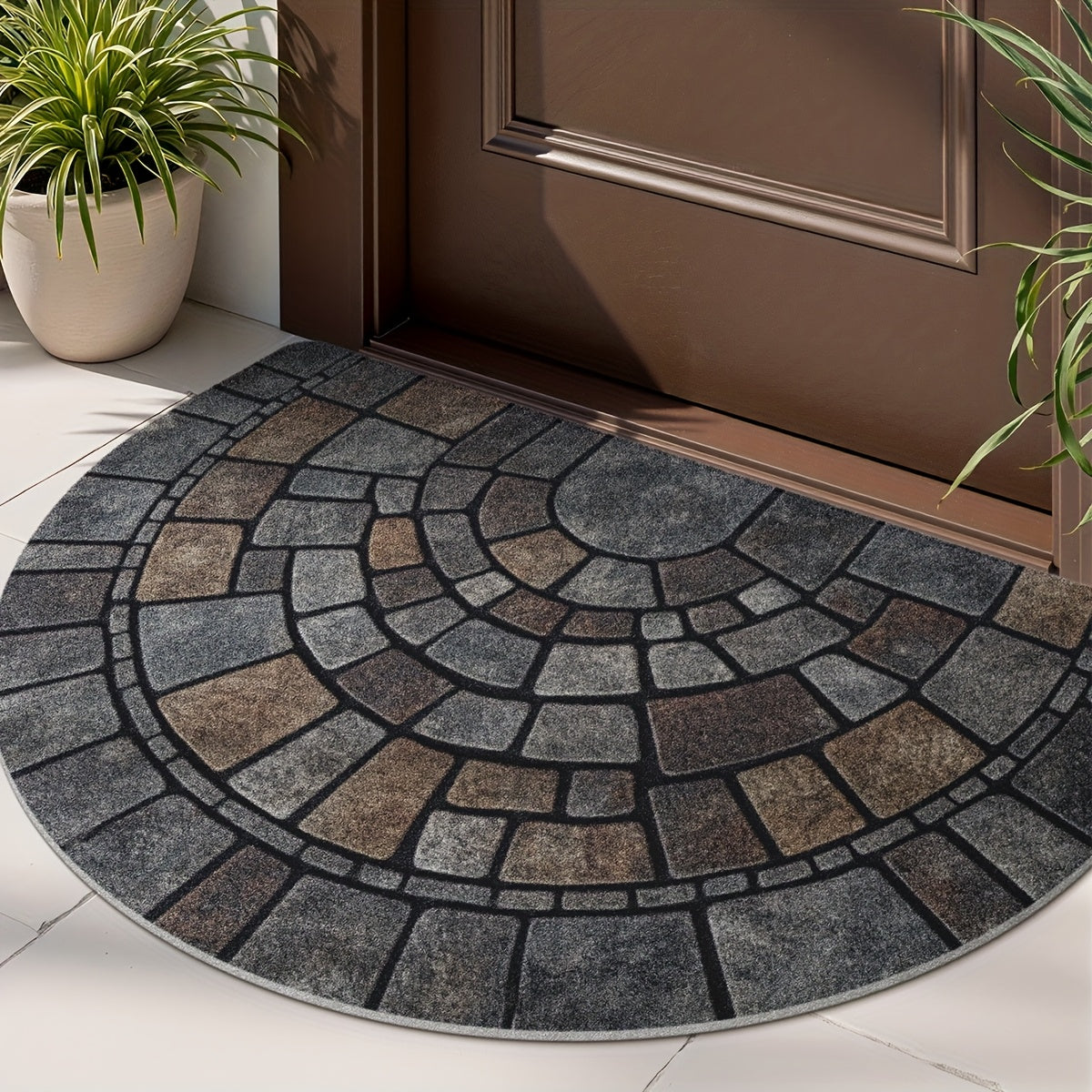 Mosaic Doormat with Non-Slip Base for Indoor and Outdoor Use 1