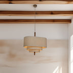 Moscater - Elegant Ceiling Lamp with Solid Wood & Linen Shade 3