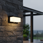 Motion Sensor Outdoor Wall Light – 18W Warm LED Sconce in Matte Black 0