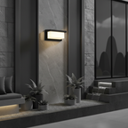 Motion Sensor Outdoor Wall Light – 18W Warm LED Sconce in Matte Black 1