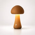 Mushroom-Shaped Table Lamp with Wood Finish and Touch Dimmable Control 0