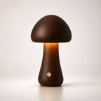 Mushroom-Shaped Table Lamp with Wood Finish and Touch Dimmable Control 4