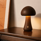Mushroom-Shaped Table Lamp with Wood Finish and Touch Dimmable Control 5