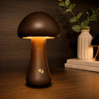 Mushroom-Shaped Table Lamp with Wood Finish and Touch Dimmable Control 6