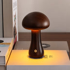 Mushroom-Shaped Table Lamp with Wood Finish and Touch Dimmable Control 7