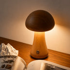 Mushroom-Shaped Table Lamp with Wood Finish and Touch Dimmable Control 8