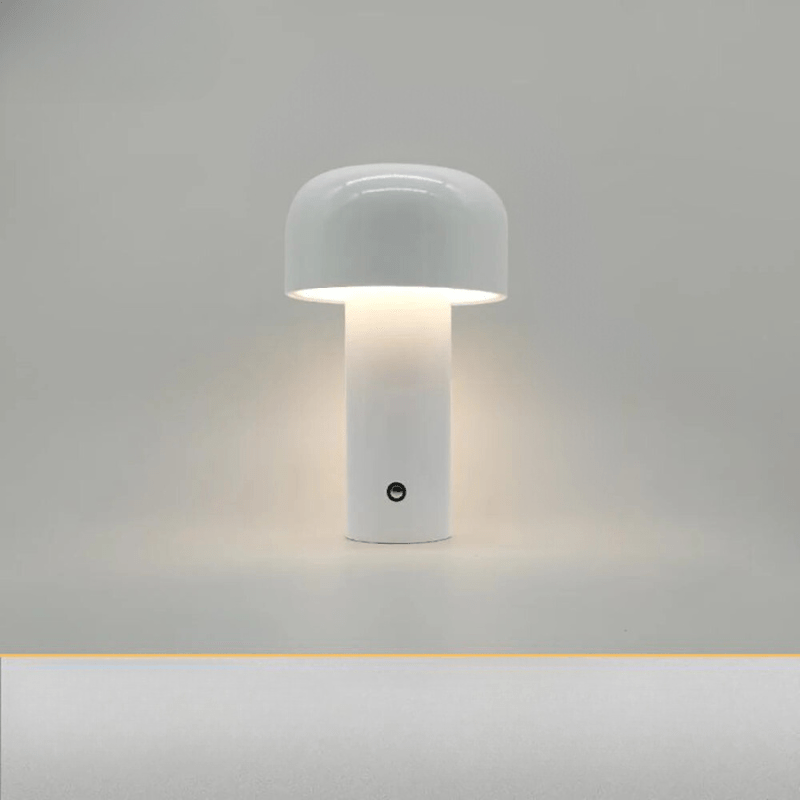 Mushroom Table Lamp in Plastic with USB Charging for Bedside or Desk 12
