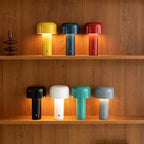 Mushroom Table Lamp in Plastic with USB Charging for Bedside or Desk 3