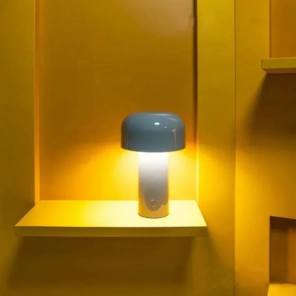 Mushroom Table Lamp in Plastic with USB Charging for Bedside or Desk 5