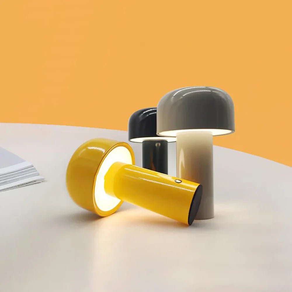 Mushroom Table Lamp in Plastic with USB Charging for Bedside or Desk 7