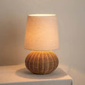 Natural Rattan Table Lamp with Linen Shade – Elegant Bedside Light for Modern Interiors 0