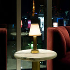 Fabric Table Lamp, Modern Bedside Desk Lamp with Linen Shade - Decorative Nightstand Lighting for Bedroom Living Room