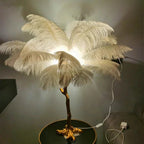 Nordic Floor Lamp with Ostrich Feather Shade for Living Room Ambiance 11