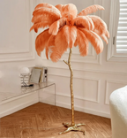 Nordic Floor Lamp with Ostrich Feather Shade for Living Room Ambiance 13