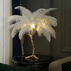 Nordic Floor Lamp with Ostrich Feather Shade for Living Room Ambiance 17