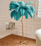 Nordic Floor Lamp with Ostrich Feather Shade for Living Room Ambiance 3