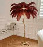 Nordic Floor Lamp with Ostrich Feather Shade for Living Room Ambiance 5