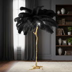 Nordic Floor Lamp with Ostrich Feather Shade for Living Room Ambiance 8
