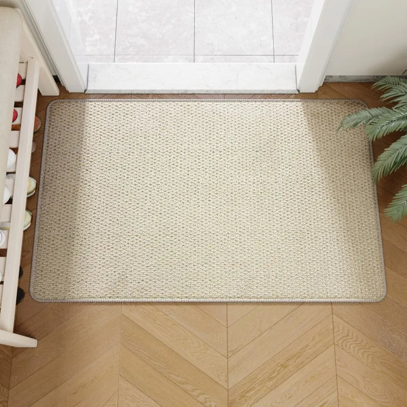 Outdoor Doormat with Faux Jute Design and Non-Slip Backing 4