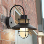 Outdoor Wall Lamp with Metal Cage and Soft Ambient Lighting 0