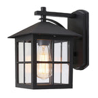 Outdoor Wall Lantern with Black Metal Frame and Clear Glass Panels 3