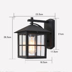 Outdoor Wall Lantern with Black Metal Frame and Clear Glass Panels 4