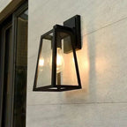 Outdoor Wall Lantern with Geometric Glass and Matte Black Finish 0
