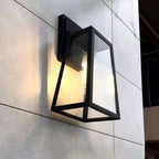 Outdoor Wall Lantern with Geometric Glass and Matte Black Finish 2