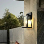 Outdoor Wall Lantern with Geometric Glass and Matte Black Finish 3