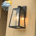 Outdoor Wall Lantern with Geometric Glass and Matte Black Finish 4