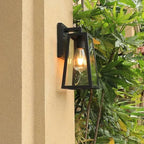 Outdoor Wall Lantern with Geometric Glass and Matte Black Finish 5