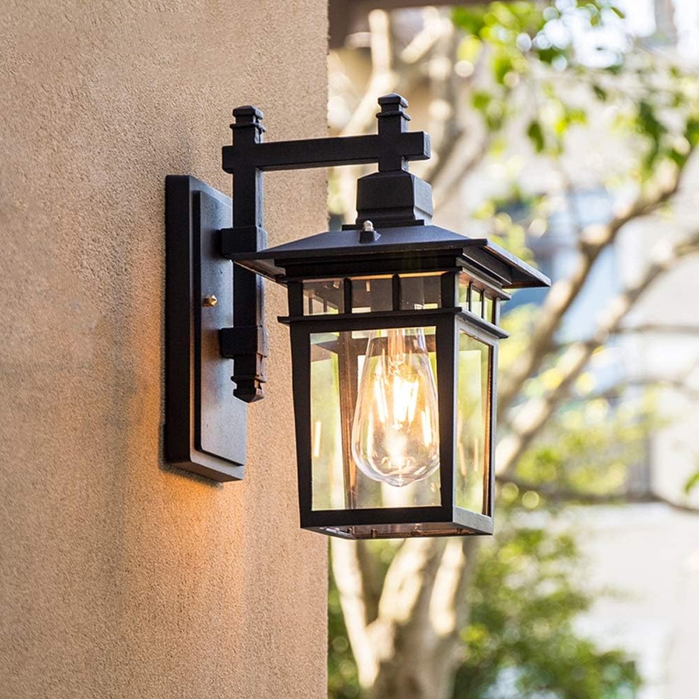 Outdoor Wall Lantern with Glass Panels and Vintage Design 4