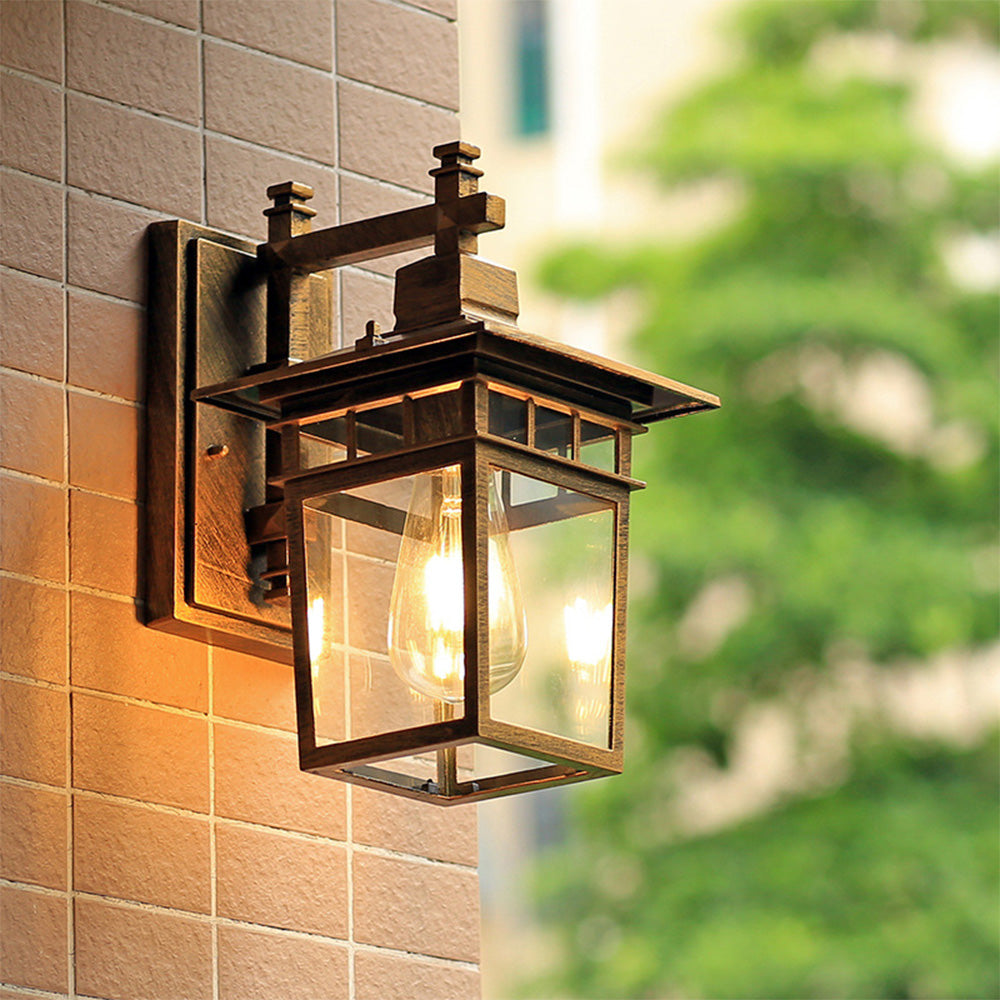 Outdoor Wall Lantern with Glass Panels and Vintage Design 5
