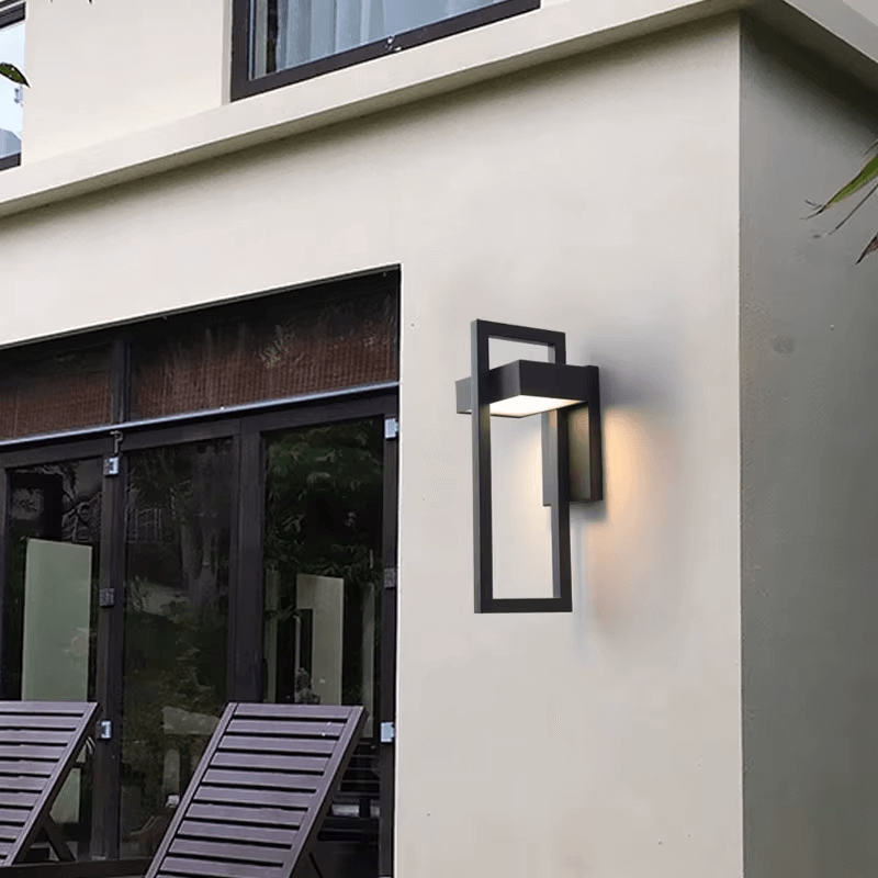 Outdoor Wall Light with Aluminium Frame and Modern Geometric Design 6