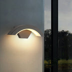 Outdoor Wall Lights with Aluminium Curved Design and LED Illumination 2