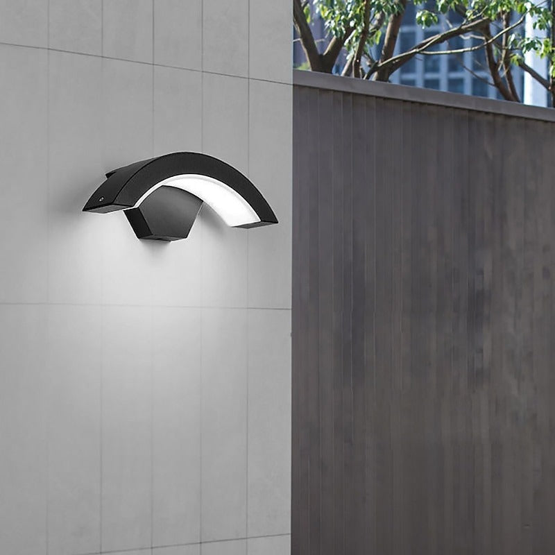 Outdoor Wall Lights with Aluminium Curved Design and LED Illumination 4