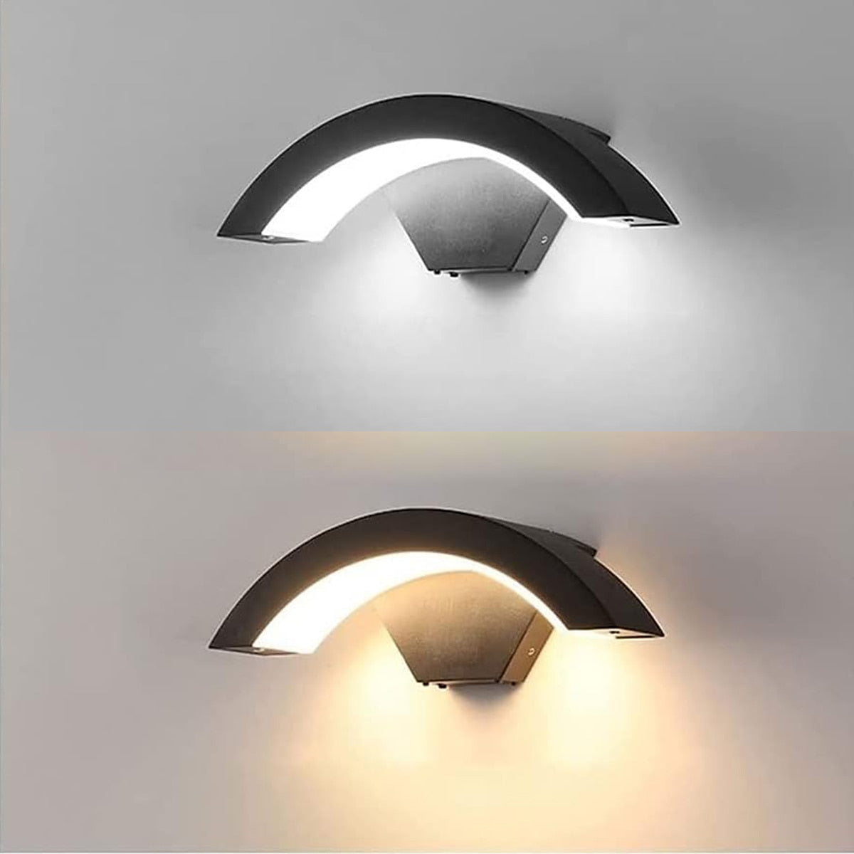 Outdoor Wall Lights with Aluminium Curved Design and LED Illumination 5