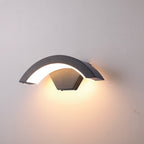 Outdoor Wall Lights with Aluminium Curved Design and LED Illumination 6