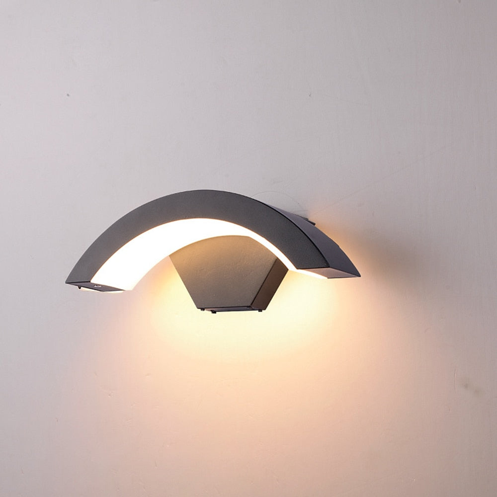 Outdoor Wall Lights with Aluminium Curved Design and LED Illumination 6